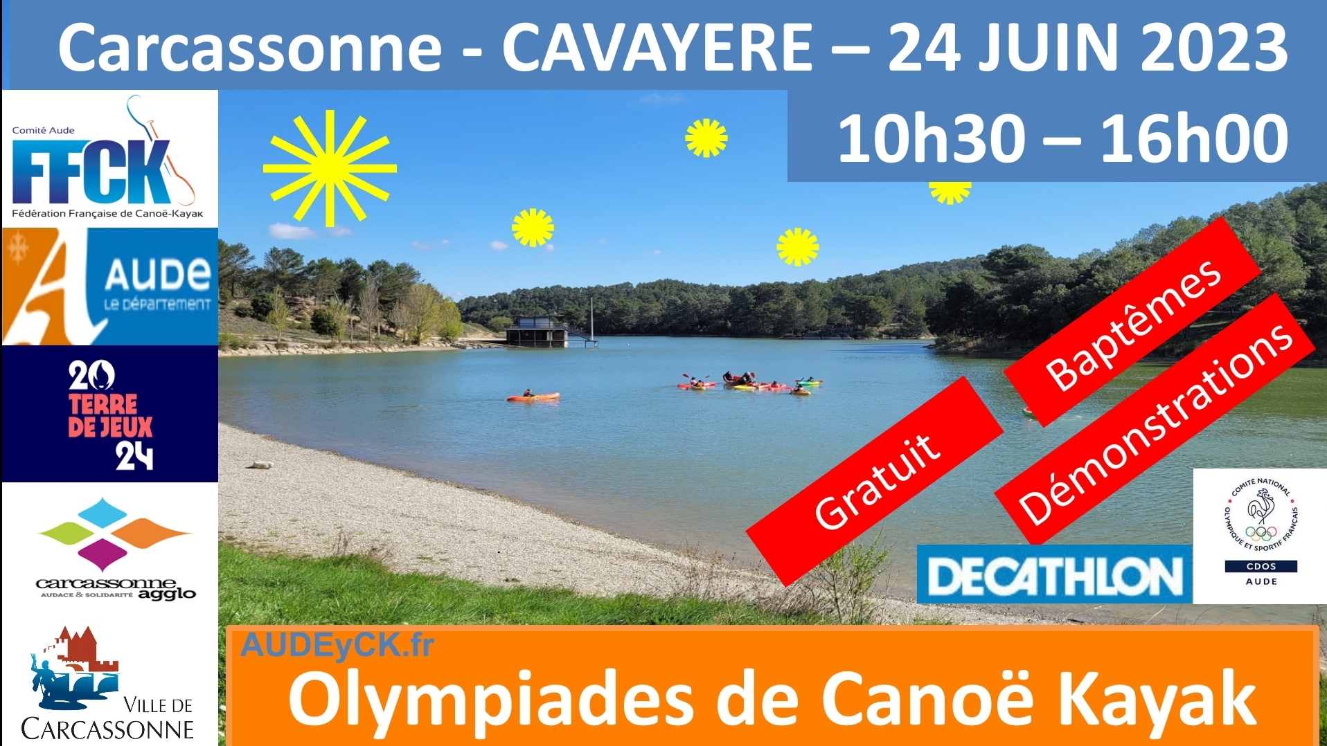 Olympiades de Canoë-kayak lac de la Cavayère à Carcassonne le 24/06/2023
